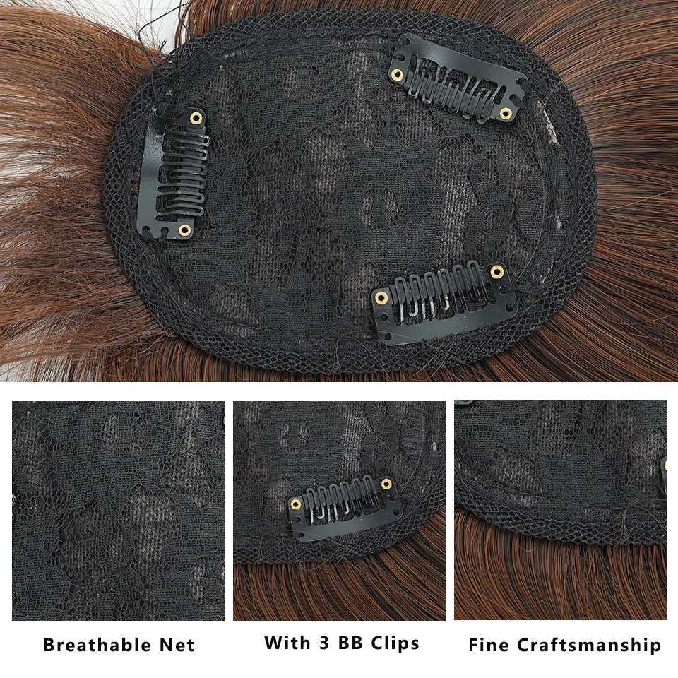 Synthetic Wigs Bangs LUPU Natural Synthetic False Hair Piece Brown Black for Women Topper With Bangs Clip In Hair High Temperture Fiber 240328 240327
