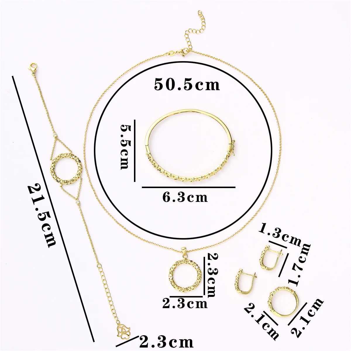 Bangle LUIZADA 2022 juni hete verkoop bruiloft accessoires set dames sieraden reliëf muntpatroon sieraden ketting armband 240319