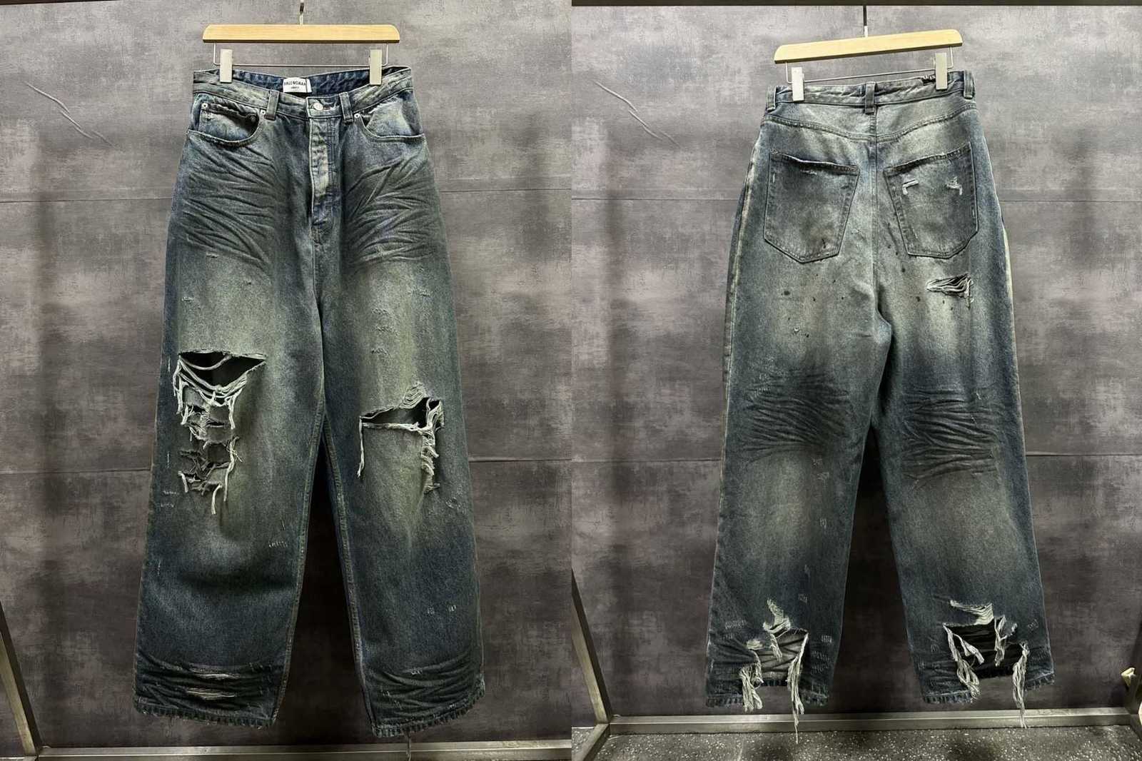 Herren-Jeans-Designer, hohe Version, Paris B-Familie, versteckte, gefärbte, schmutzige, aristokratische Denim-Hosen, locker sitzende Os-Jeans für Männer und Frauen V1GA