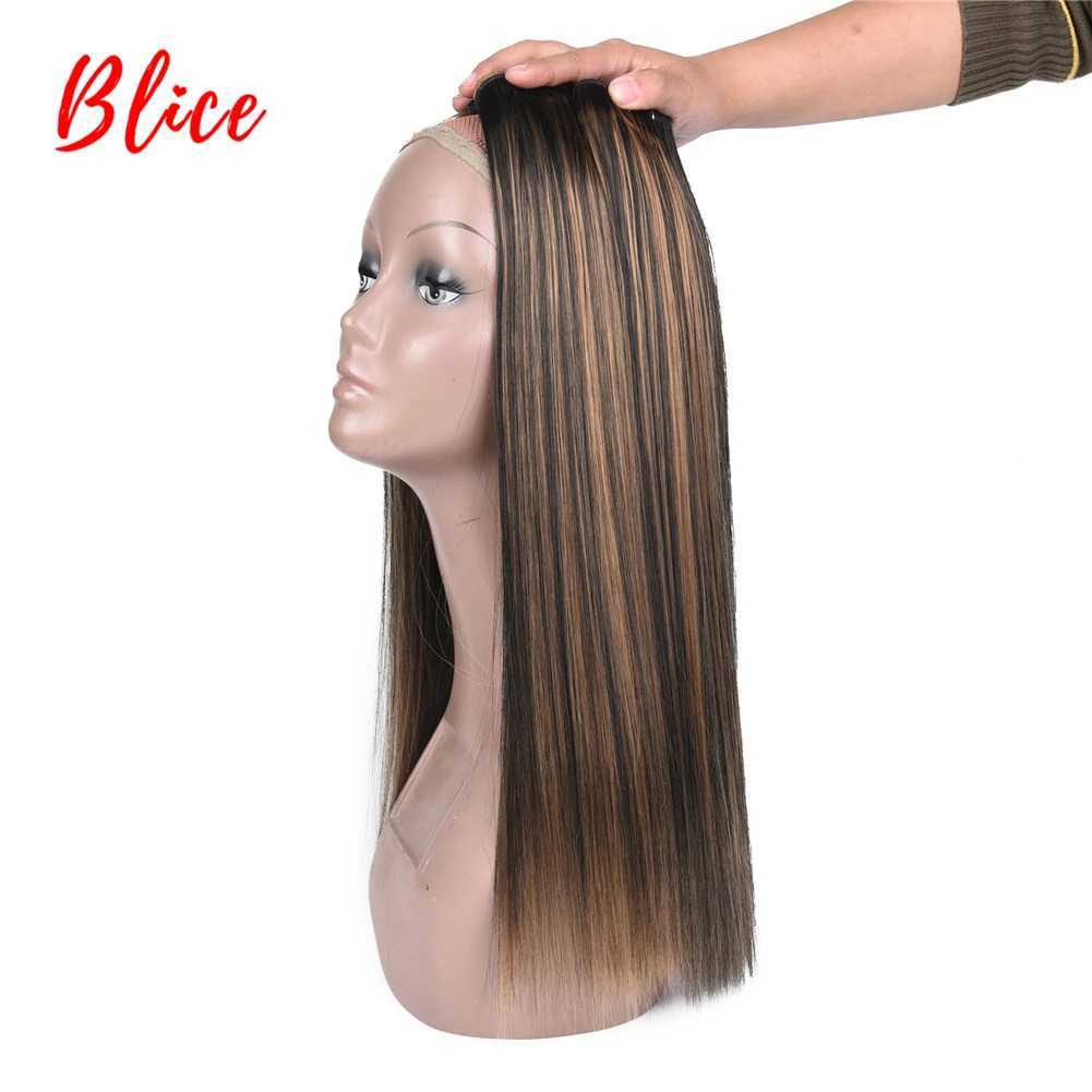 Perruques synthétiques Bande de cheveux Blice 18-26 pouces cheveux synthétiques /Pack Bundle trame Yaki tissage droit couleur mixte Kanekalon cheveux pour les femmes 240328 240327