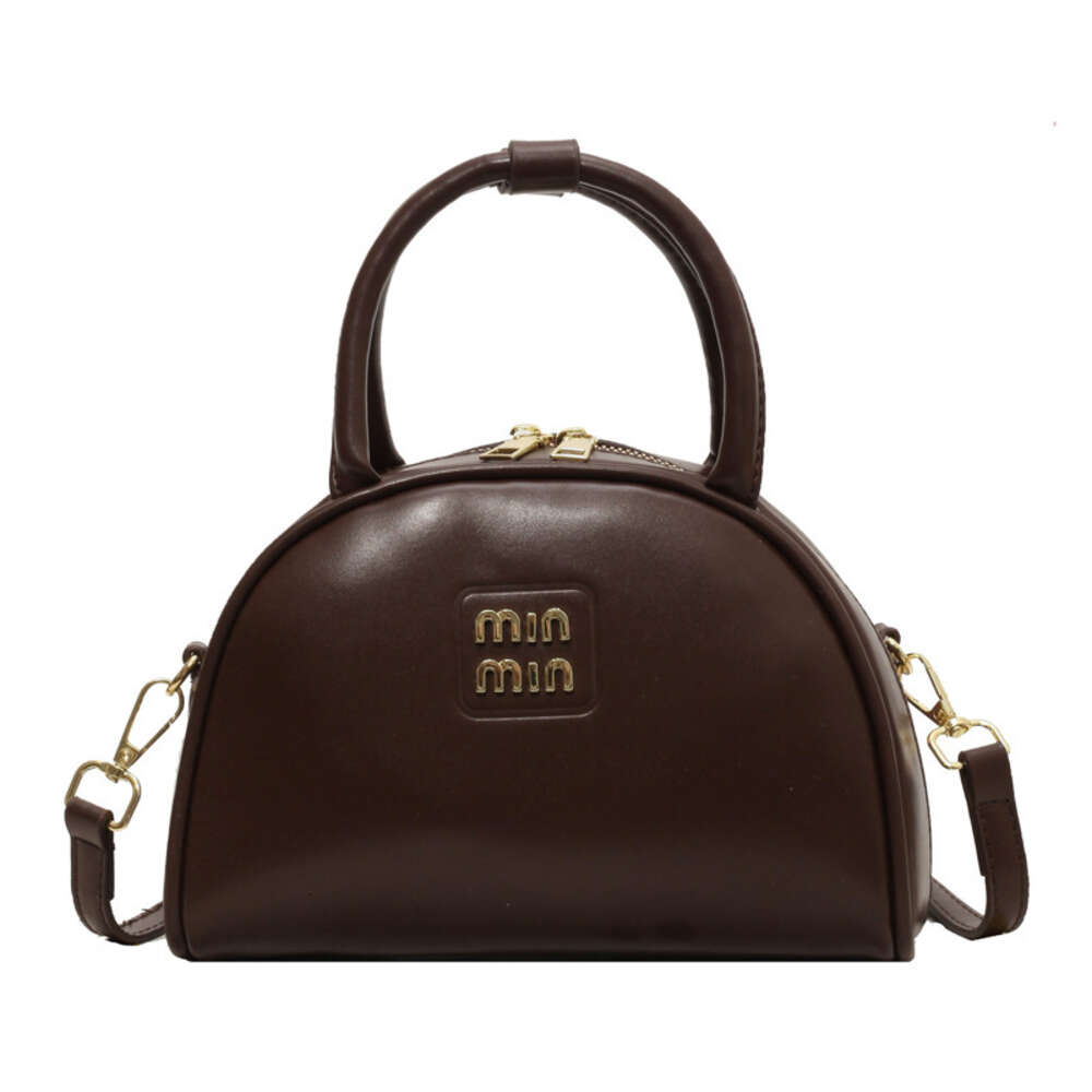 Cheap Wholesale Limited Clearance 50% Discount Handbag Netizens Same Bowling Bag Early Spring New Trendy Simple Texture Handbag Single Shoulder Crossbody