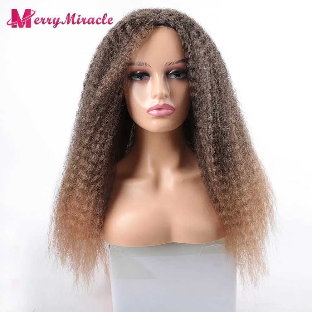 Sentetik peruklar uzun saplı kıvırcık ombre renk sentetik peruklar siyah kadınlar için siyah sarışın zencefil beyaz saç afro kinky kıvırcık sentetik saç perukları 240328 240327