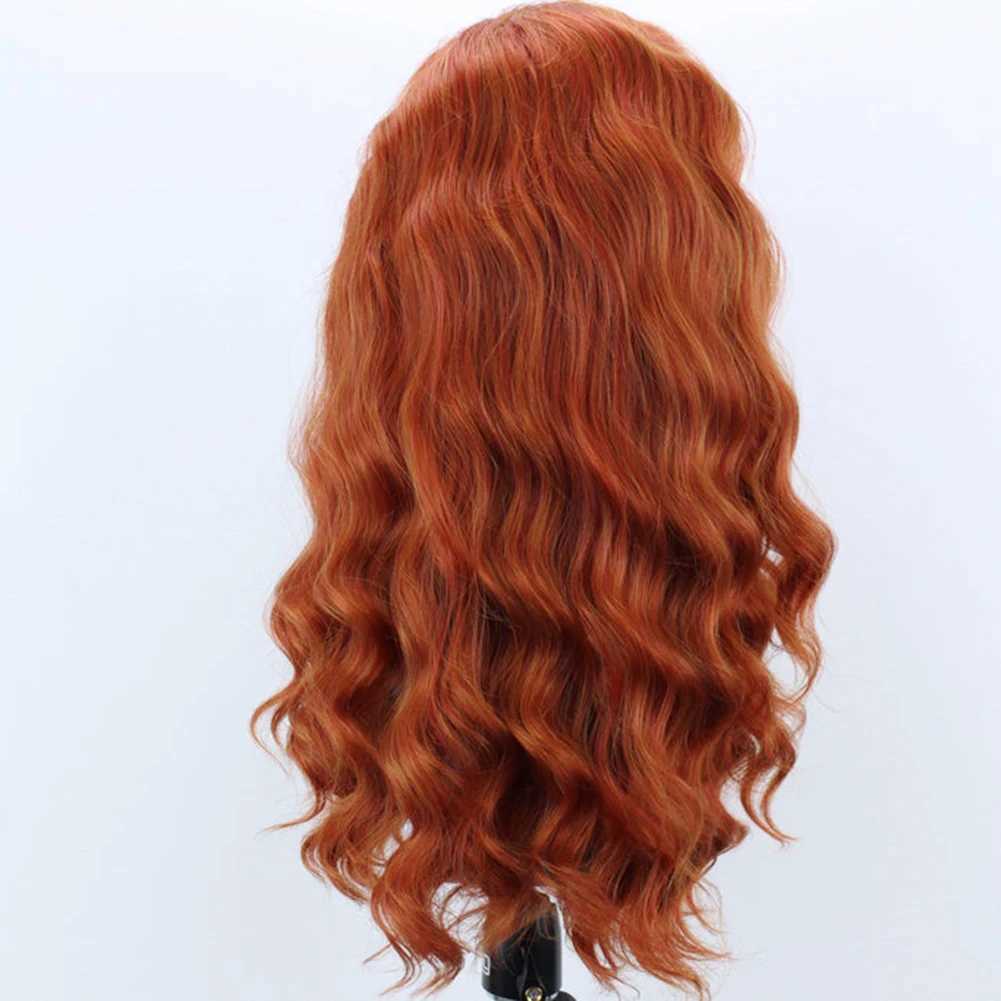 Synthetic Wigs Synthetic Wigs Bernardo Ginger Wigs for Women Synthetic Lace Front Wig Pre Pluceked Colored Wigs Synthetic Hair Silver Grey Red Lace Wig 240328 240327