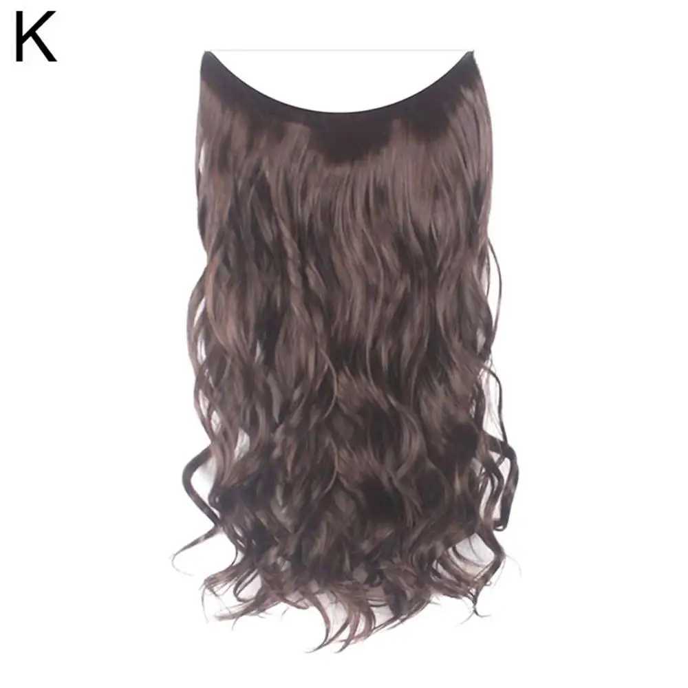 Synthetic Wigs Fashion Women Long Straight Curly Wig Full Head Hairpiece Clip Hair 240328 240327