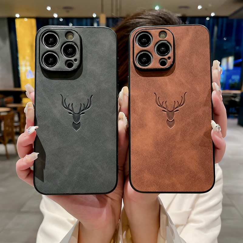 Dear Head PU-lederen hoesjes voor iPhone 15 Pro Max 14 Plus 13 12 11 XR XS X Iphone15 Hard PC TPU Luxe Fijn gat Zakelijk Mode Schokbestendig Mobiele telefoonhoes Achterhuid