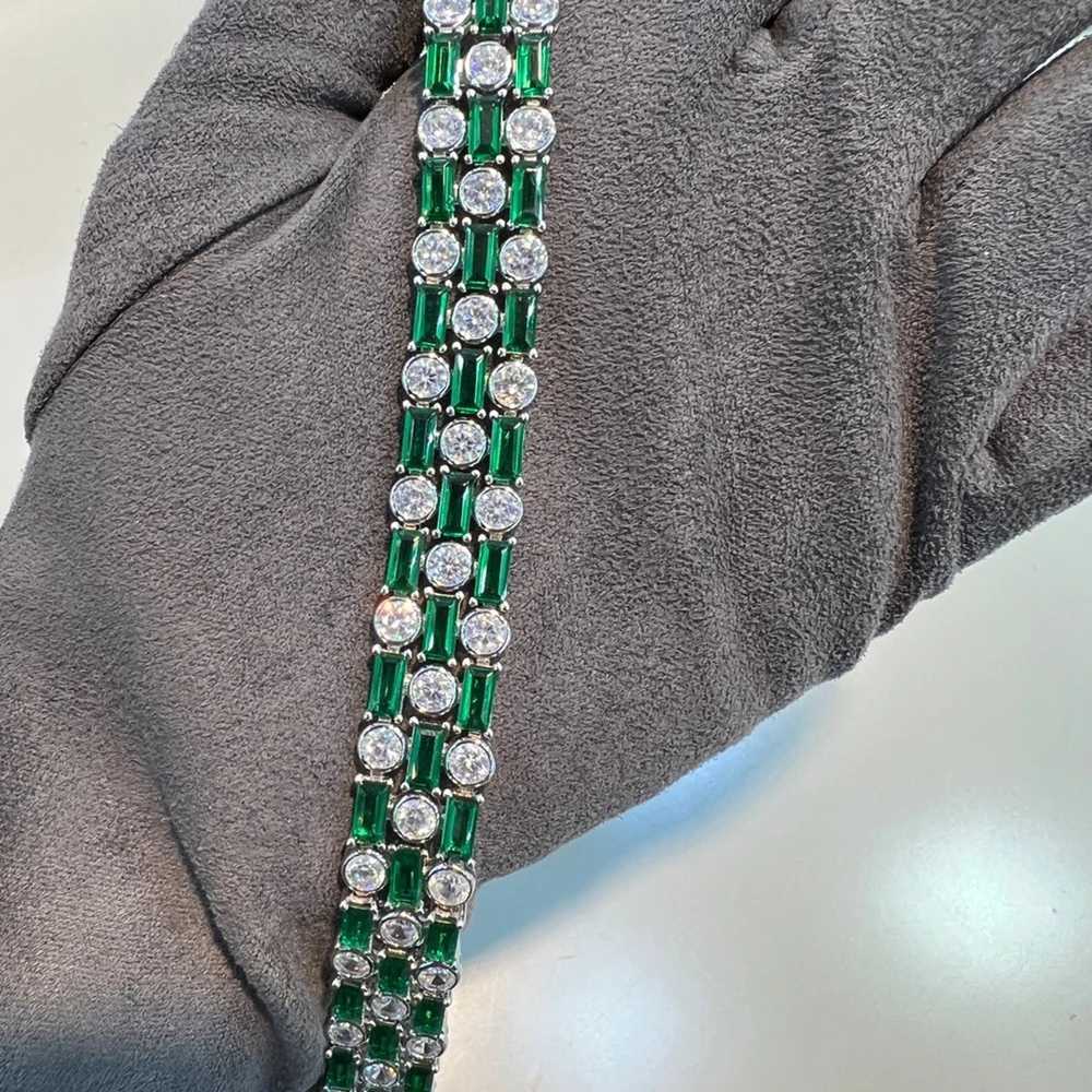 팔찌 Wong Rain Vintage 925 Sterling Silver Emerald High Carbon Diamond Bracelet 여성을위한 보석 남성 고귀한 보석 기념일 선물 240319