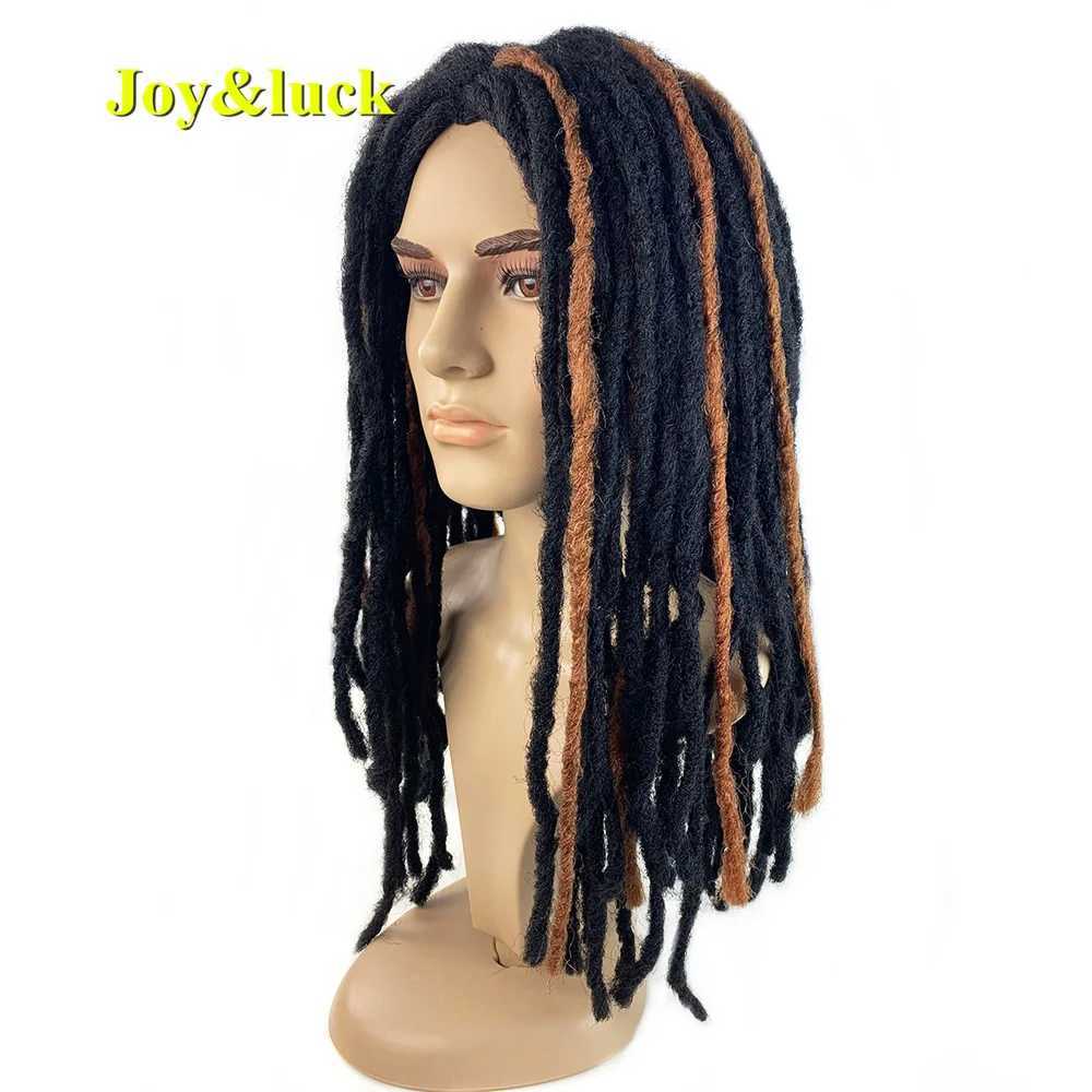 Syntetiska peruker cosplay peruker långa dreadlocks peruk för män syntetiska svart dreadlock rak virkning hår flätande mellersta del hår peruk dagligen peruk 240328 240327