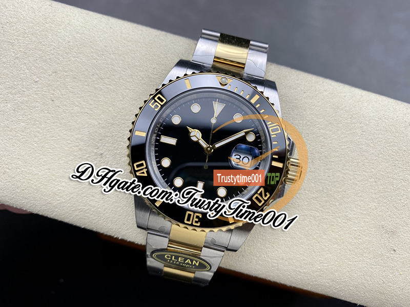 41mm 126613 VR3235 Automatisk herrklocka Clean CF Two Tone Yellow Gold Ceramics Bezel Black Dial Dot Markers 904L Steel Armband Super Edition TrustyTime001 Watches