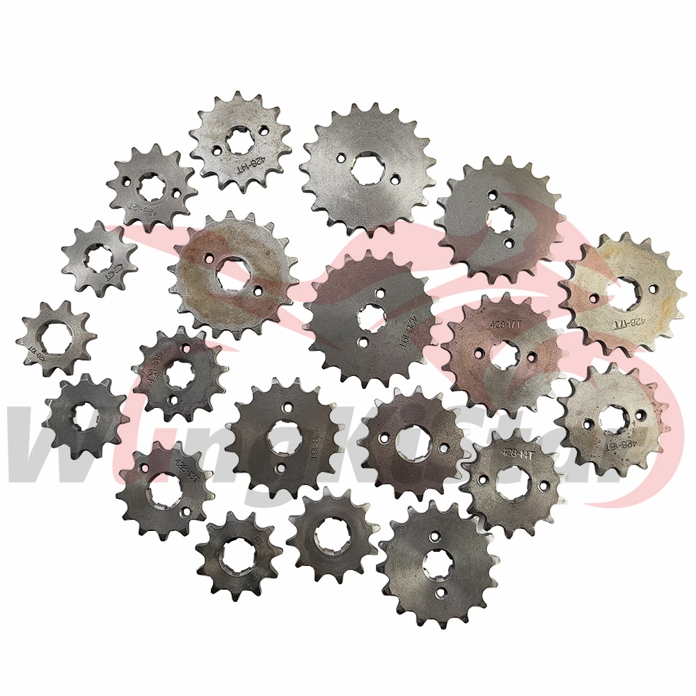 428 Chain Gear 10T 11T 12T 13T 14T 15T 16T 17T 18T 19T 14MM/17MM 17MM/20MM Motorcycle Front Engine Sprocket For 50cc to 125cc Scooter ATV Go Kart Quad Buggy Dirt Pro Pit Bike