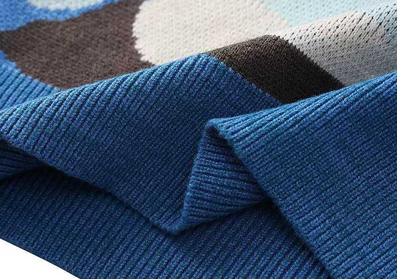 Pull pour hommes, même style d'étoiles, nouvelle couleur bloquant le motif arc-en-ciel, pull ample à manches longues et col rond, automne 2021