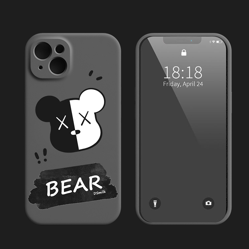 Gloomy Bear Phone Case for iPhone 15 14 13 Pro 12 11 Pro Xs X XR Max 8 7 SE Strong Silicone Cases Soft Back Cover