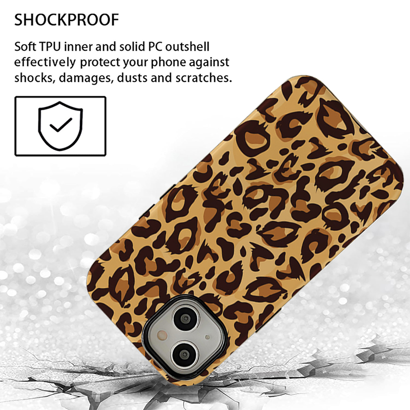 CASEiST Fashion 2 in 1 Hybrid Leopard Design Heavy Duty Dual Layer Cheetah Zebra Tiger Custom Print Phone Case Cover For Apple iPhone 15 14 13 12 11 Pro Max XS XR 8 7 Plus