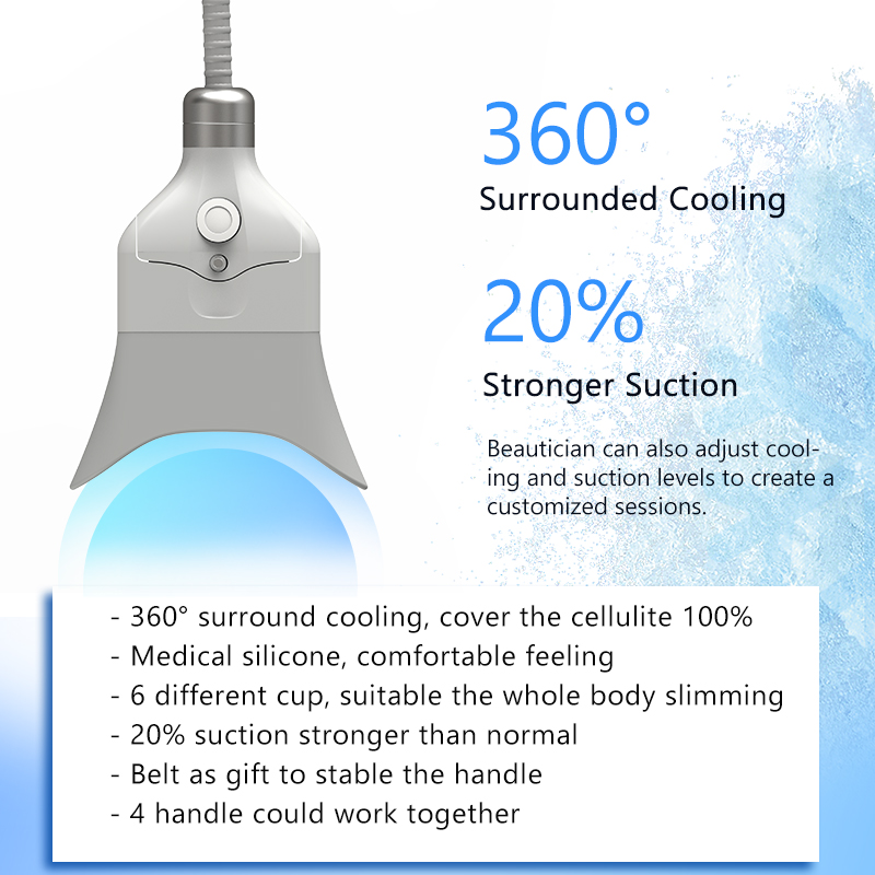 360 ° Cool Sculpting CRYO Cryolipolysis Fat Freeze Minceur Machine Gel Cryothérapie Dispositif Slim Fat Réduction Corps façonnage Perte de poids Équipement de beauté