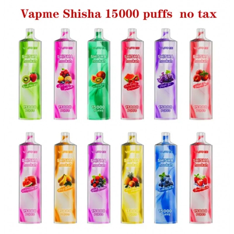 Original Vapme Shisha Hookah 15000 Puff Disposable Vape Mesh Coil 650mAh Type-C 25ml Förfylld POD 12 Flavors Vape Pen Puff 15K E Cigarett