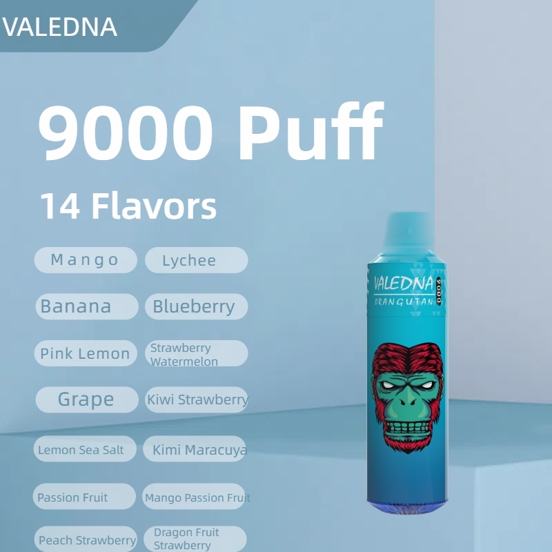 Valedna Vapes 9000 P Banana Ice Penna a vapore usa e getta Sigarette elettroniche Pod da 14 ml i luminosi Pod di vapore al 5% regolabile in aria Separazione del nucleo dell'olio 9K 055008