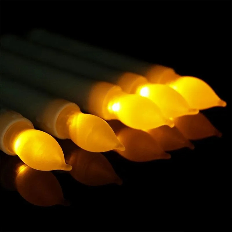LED Light Cone Candles Electronic Taper Candle Battery Operated Flameless For Wedding Birthday Party Decorations Supplie