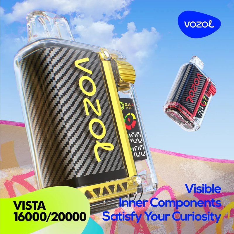 Voozol Vista 16000/20000 Puffs Ondosable Vape E Сигареты 20/24 мл Предварительно заполненный стручком 650 мАч перезаряжаемая батарея 5% никотиновая затяжка 16K/20K Хрустальная ручка