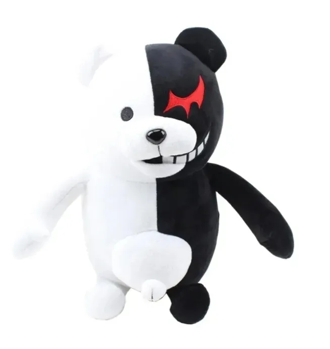 2024 Gros ours noir et blanc en poudre Lapin blanc jouets en peluche jeux pour enfants Playmate activités de l'entreprise cadeau décorations pour la maison