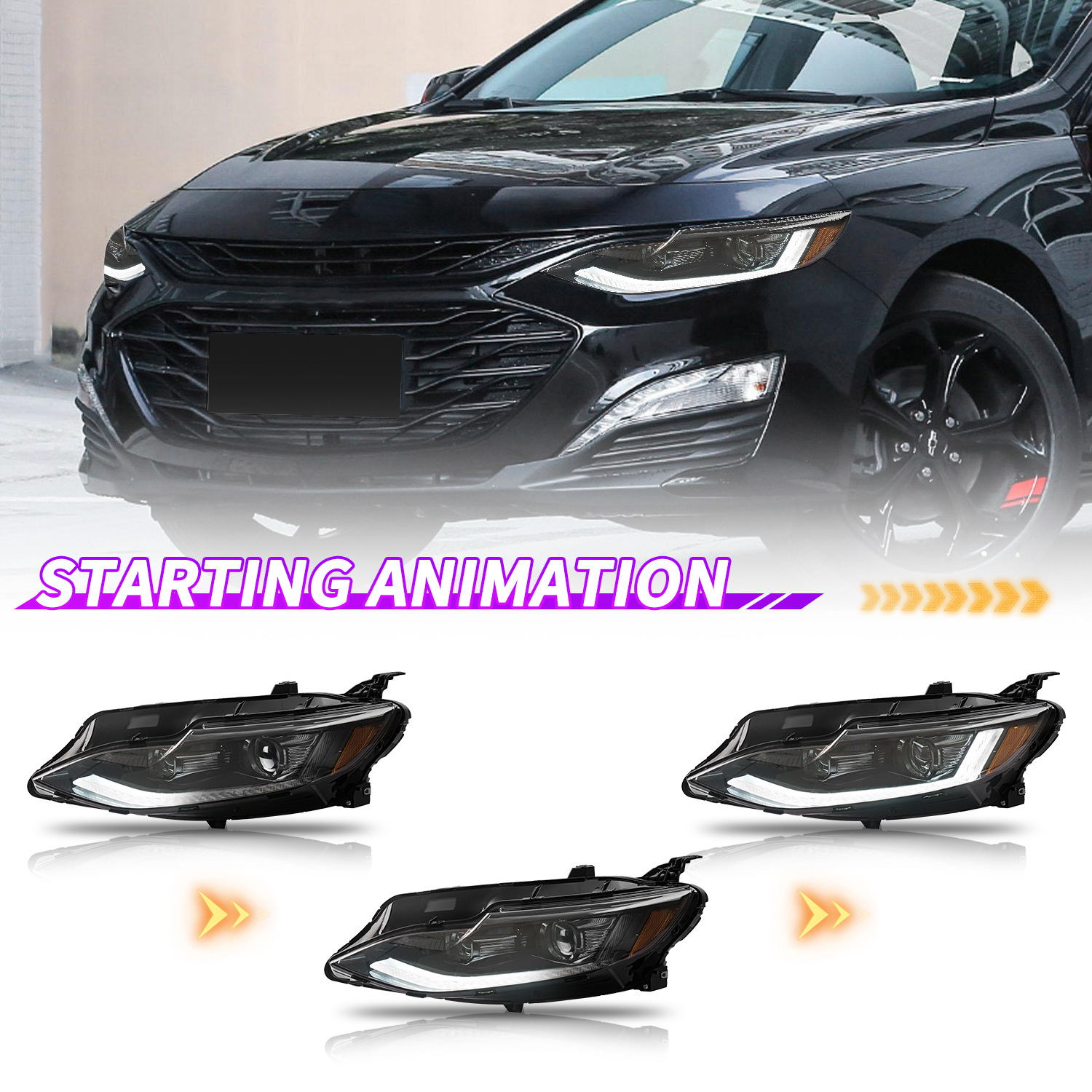 För Chevrolet Malibu XL 20 19-20 22 LED Auto Headlight Assembly Upgrade Dynamic Turning Signal Lamp