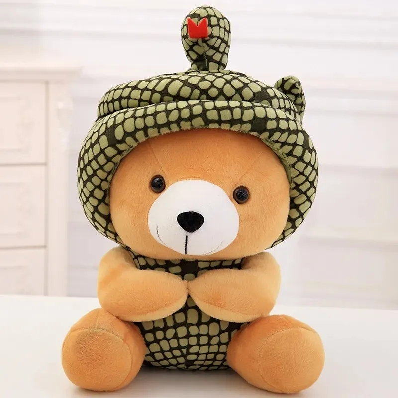 2024 20cm Cartoon Animal Bear förvandlas till en stjärntillverkning Toys PP Cotton Filled Creative Home Decoration Luxury Birthday Presents