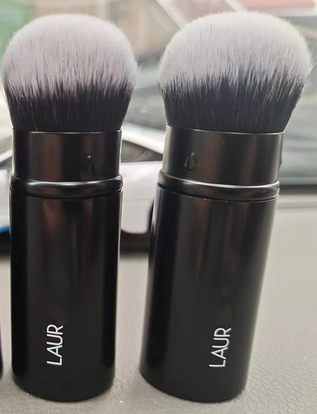 LAUR LER Retractable Makeup Brush Black Professional Powder Brush