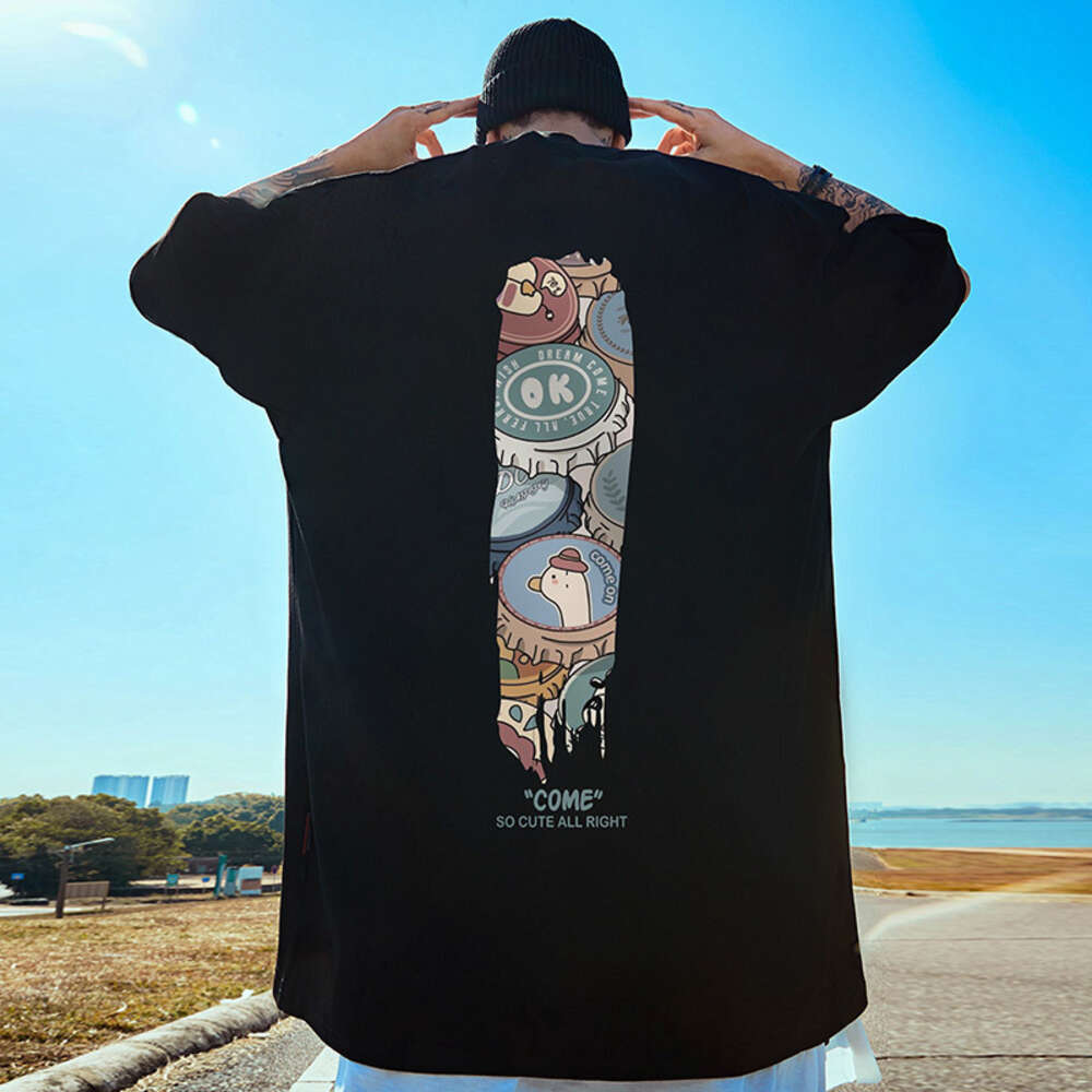 Manga curta masculina oversize americano solto ajuste oversized gordinho mais gordo verão casal roupa graffiti com mangas 5/4 8xl