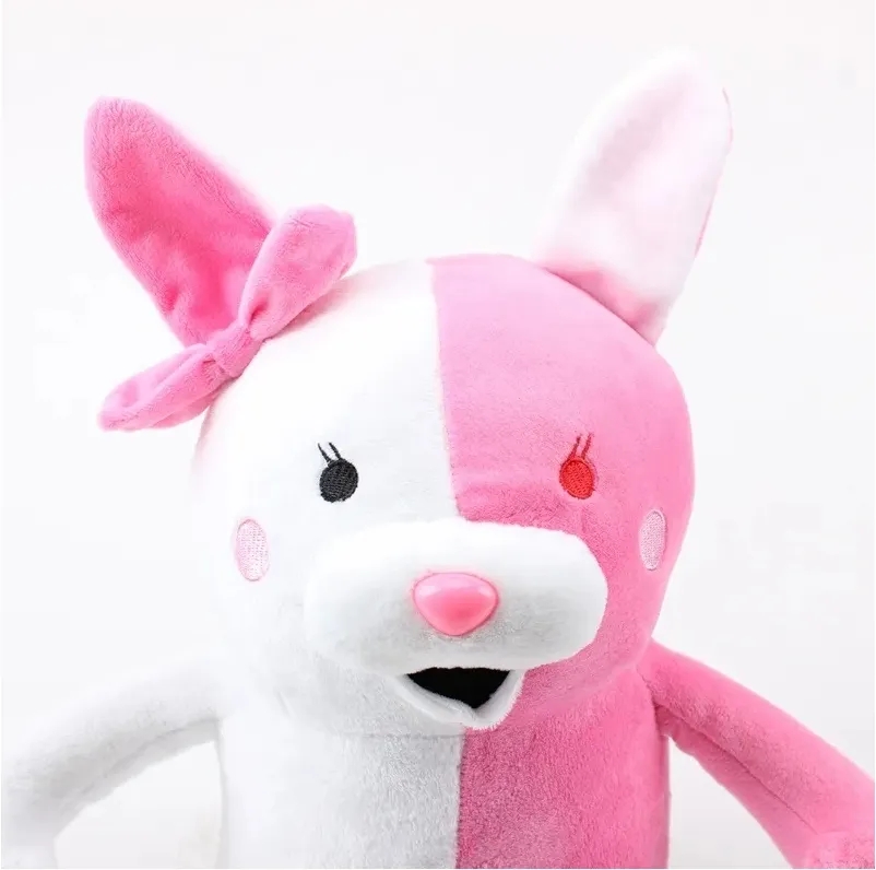 2024 Gros ours noir et blanc en poudre Lapin blanc jouets en peluche jeux pour enfants Playmate activités de l'entreprise cadeau décorations pour la maison