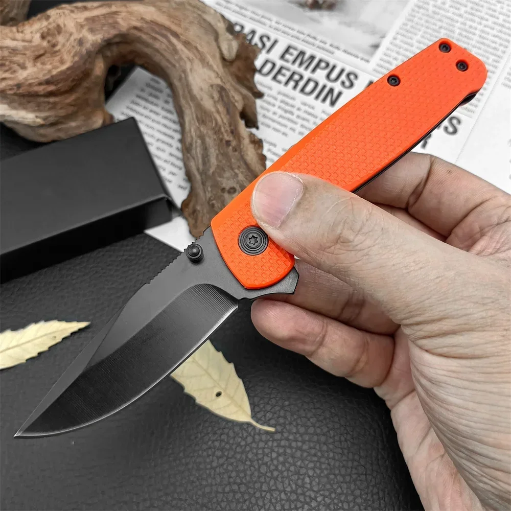 7.24 tum orange handtag fickfoldande kniv svart färdig blad vandring camping utomhus 3,2 oz. Lätt EDC Knives Formen Women Gift