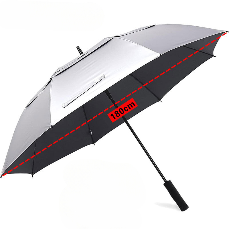 المظلات كبيرة كبيرة طويلة معالجة المظلة للرجال في الهواء الطلق واقي من التيتانيوم Sier لاصق مزدوج الطبقة Sunshade Golf Juchiva