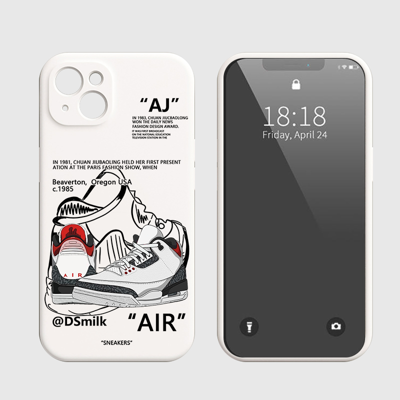 Coque de téléphone avec chaussures à la mode, étui en Silicone solide et souple pour iPhone 15 14 13 Pro 12 11 Pro Xs X XR Max 8 7 SE