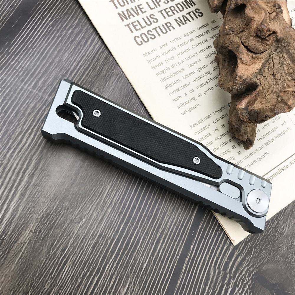 3.15 '' D2 lame T6 aluminium avec poignée incrustée G10 couteau de poche pliant Camping en plein air EDC outil auto-défense couteau tactique de survie couteaux de combat