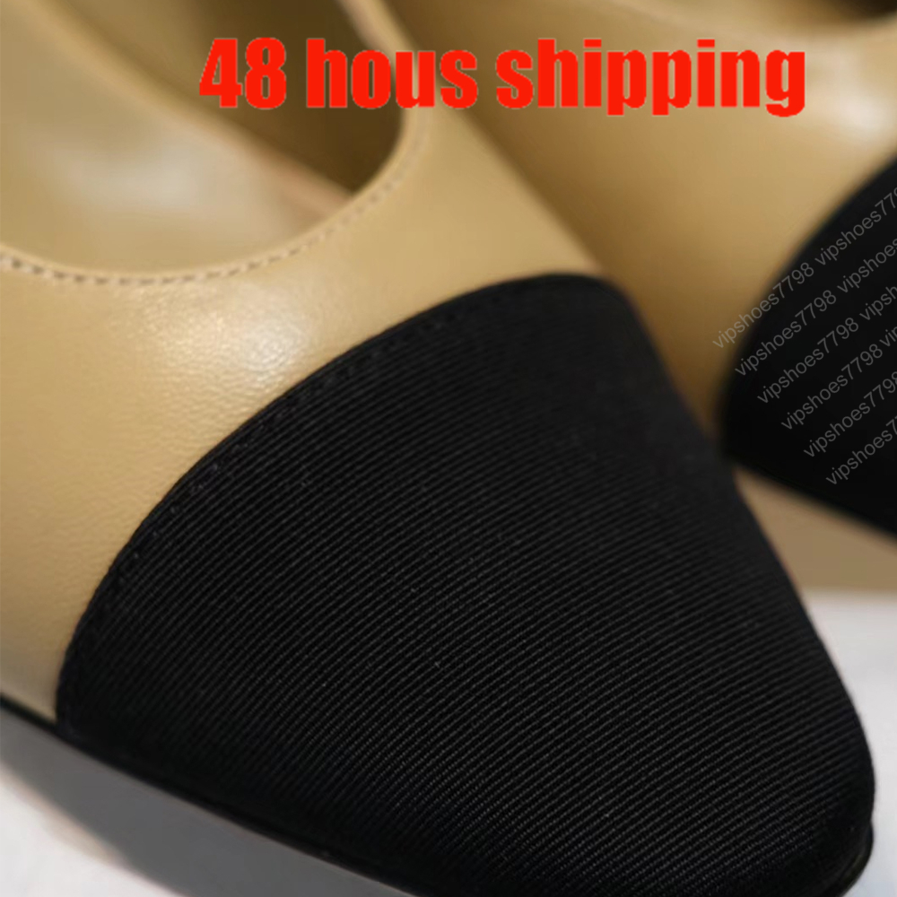 Designers Dress Shoes slingbacks sandal Ballet Flats Shoes espadrilles ballerinas sandals ladies party wedding women chunky high heels slipper size 35-42