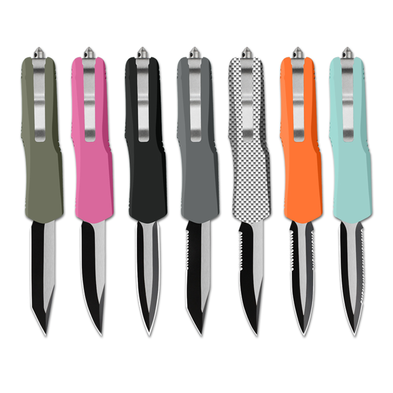 Middelgroot UT Combat-Sweet Knife Satin Plain D2 staal 6061-T6 Handgreep automatische messen EDC kampjacht Automessen UT70 UT85 UT88 Gereedschap A07 BM42 BM31 UT85