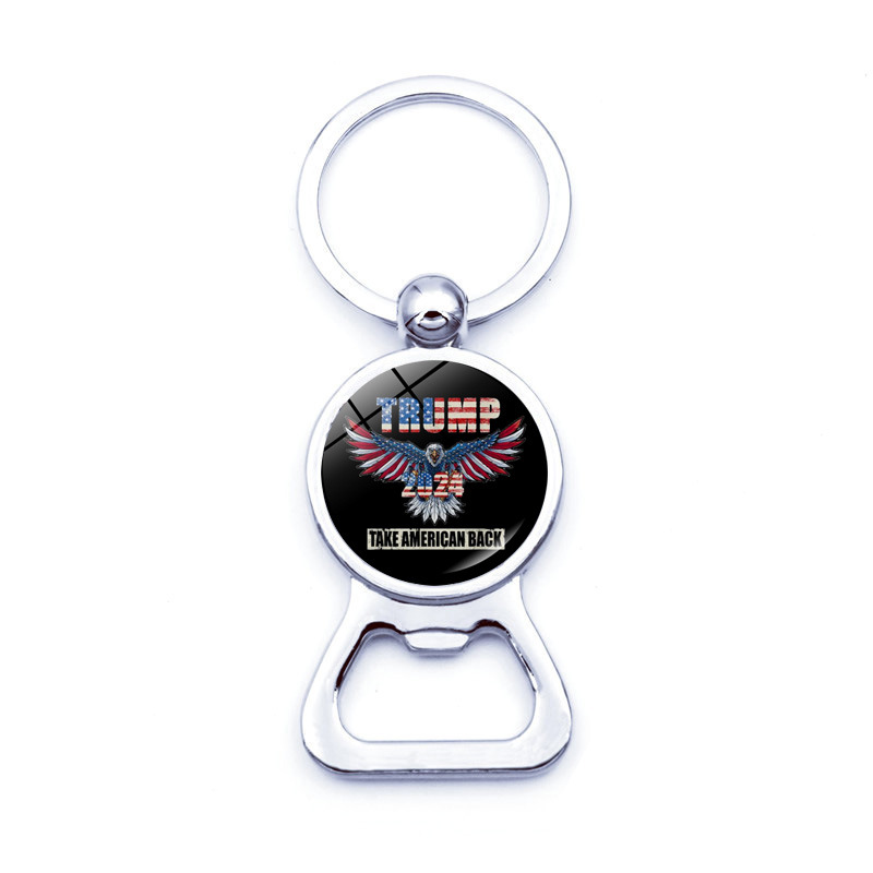 2024 Trump Party Favor American Election Bottle Key Buckle Metal Key Ring Pendant Beer Bottle Opener