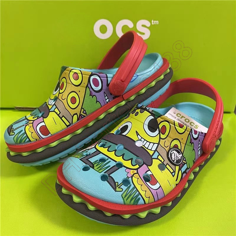 Sandalen EVA Kinder CrocClog Krokodilschuhe rutschfeste leichte bequeme hochwertige Kinder Sommer Strand lüften Slides Designer Cartoon Hausschuhe A-13