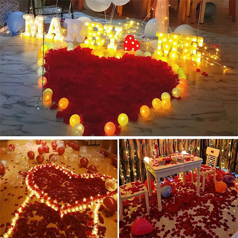 100st Artificial Rose Petals For Wedding Flower Petals For Romantic Decorations Special Night For Him Set or Her For Proposal Anniversary Valentine's