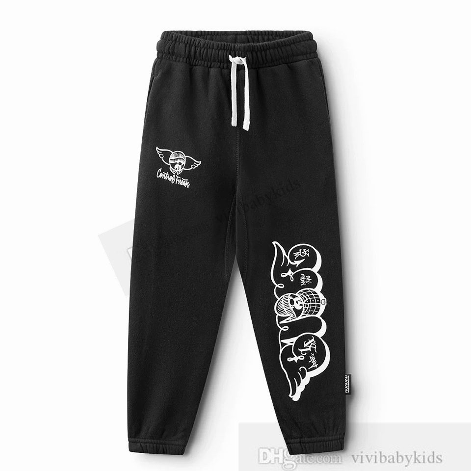 Mode enfants lettre dessin animé imprimé pantalon NU garçons filles coton pantalons de sport 2024 printemps enfants pantalons décontractés S1232