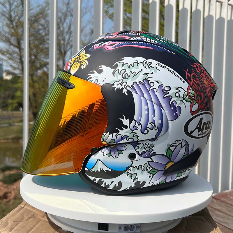 ARA I Jet VZ-RAM Oriental blue Matte 3/4 Open Face Helmet Off Road Racing Motocross Motorcycle Helmet
