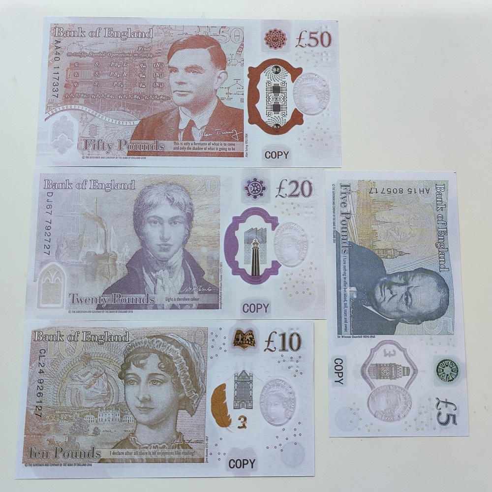 Fournitures de fête festives, faux argent, jouet amusant, réaliste, livres britanniques, copie Gbp, banque anglaise britannique, billets de 5, 10, 20, 50 livres, parfaits pour les films