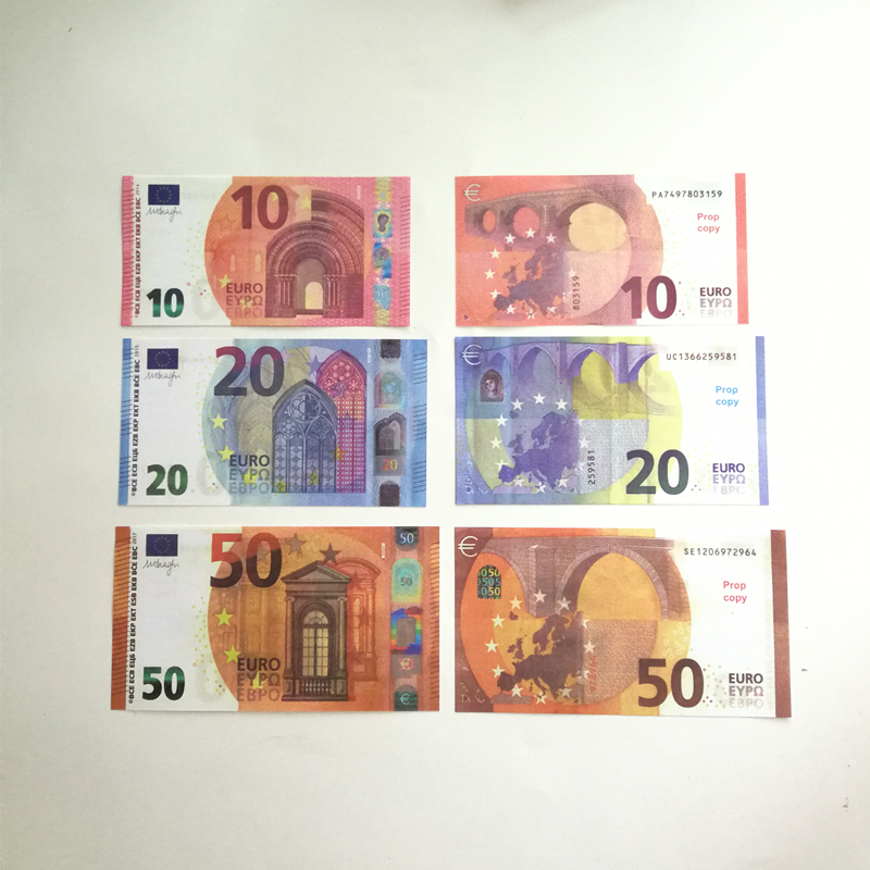 Fałszywe pieniądze 10 20 50 100 200 EURO PIENIĄDZE Realistyczne funt zabawki Kopia Waluta Film Money Faux-Billets