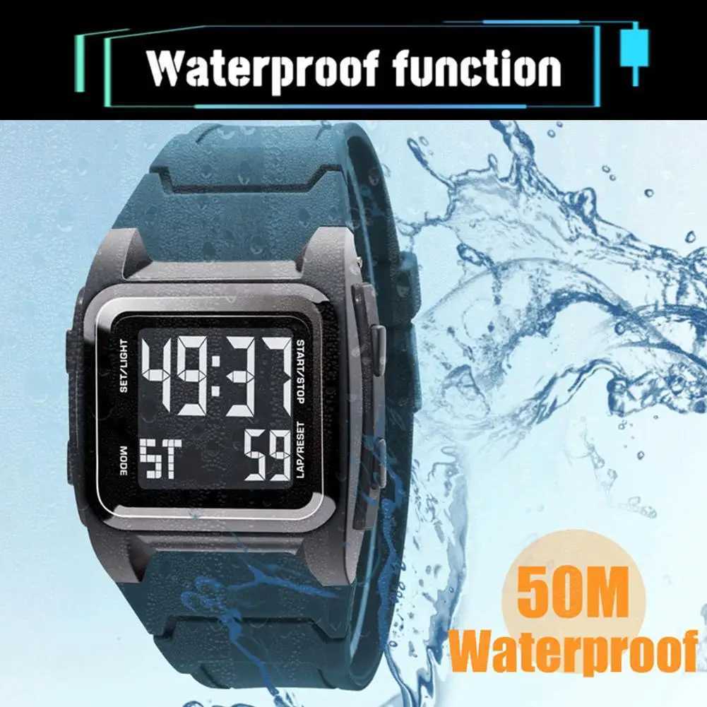 Wristwatches Multi-functional Outdoor Watch Swimming Watch LED Digital Countdown Timer Original Mens Watch With Waterproof Casing 24319