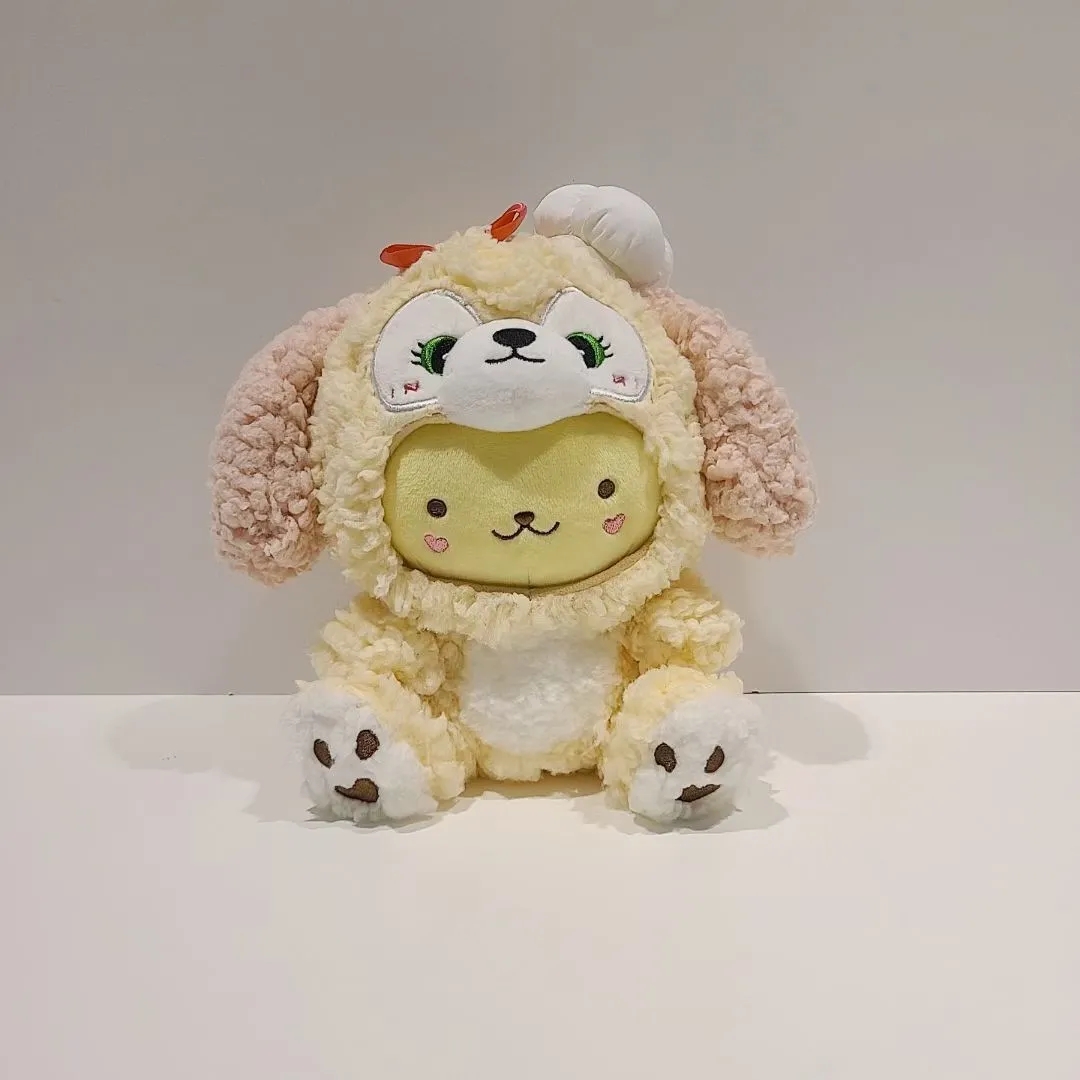 2024 Kuromi Little White Cat Pudding se transforma em boneca de pelúcia de urso