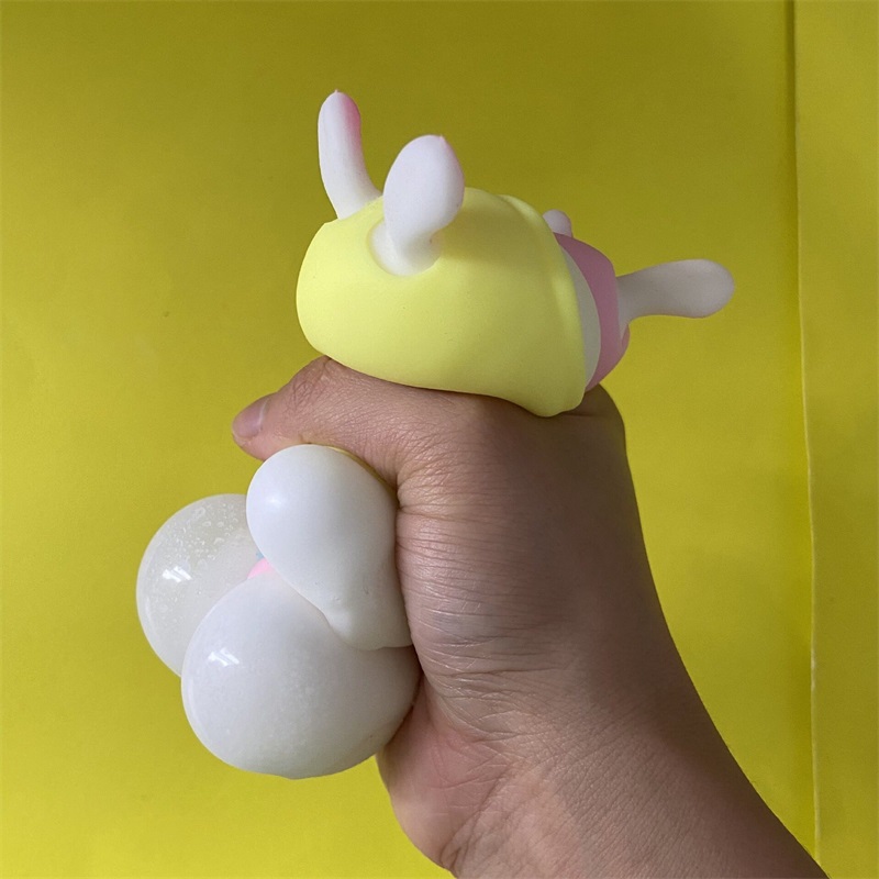 Squishy – changement de vêtements de pâques, lapin, balles anti-Stress, panier, jouets Fidget, anti-Stress