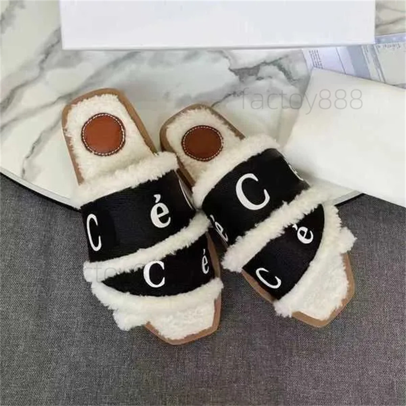 Luxury Sandals Designer Shoe Women Slippers Woody Flat Mules Slides Mila Platform Moln Soft Shoes broderad linne Sandal Espadrille Wedge Sliders Storlekar 35-42