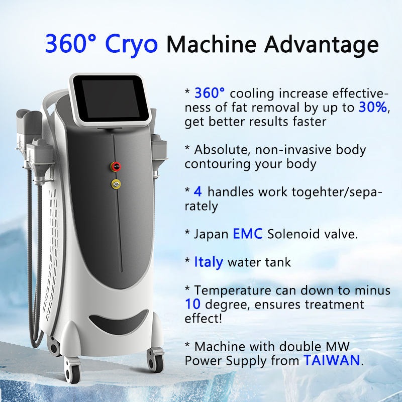 360 ° Cool Sculpting CRYO Cryolipolysis Fat Freeze Minceur Machine Gel Cryothérapie Dispositif Slim Fat Réduction Corps façonnage Perte de poids Équipement de beauté