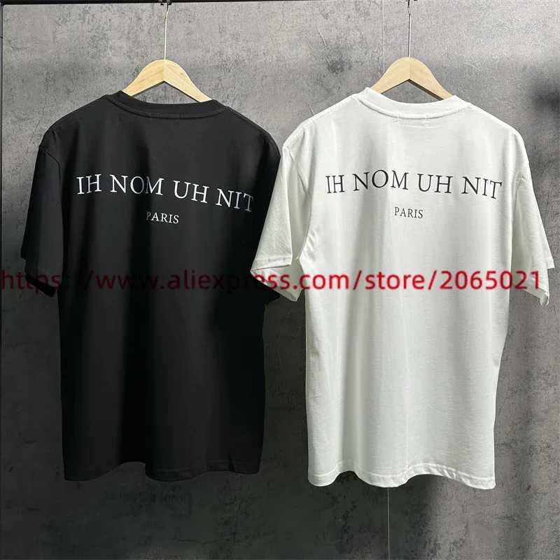 メンズTシャツih nom uh nit tシャツ女性メンズストリートダイヤモンドマスクTシャツ服トップティーJ240319