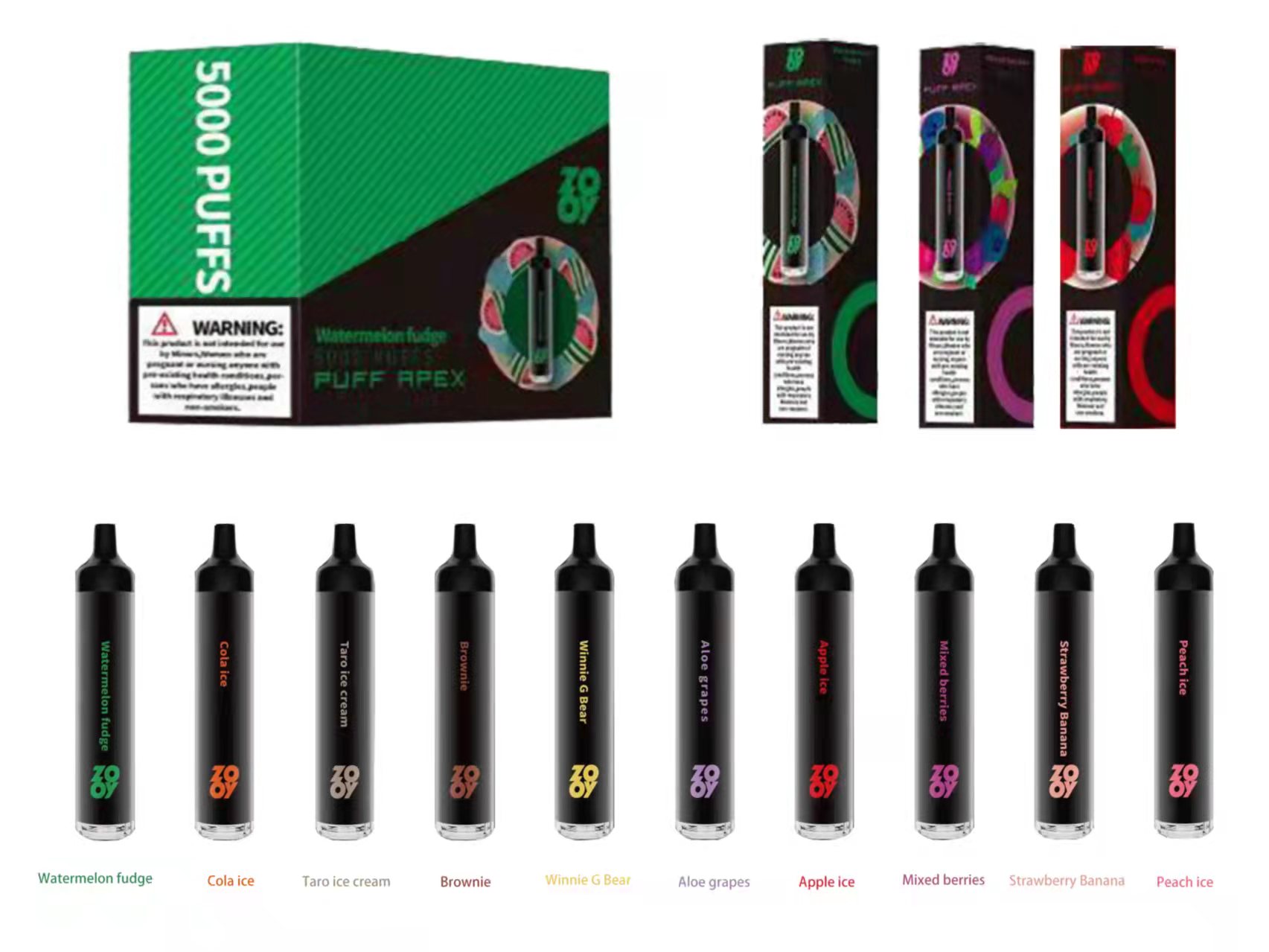 Original ZOOY APEX 5000puff e-cigarette jetable 12 ml pré-rempli pod550mah puff5k e-cigarette bobine de maille rechargeable e-cigarette 5% vaper 10 saveurs