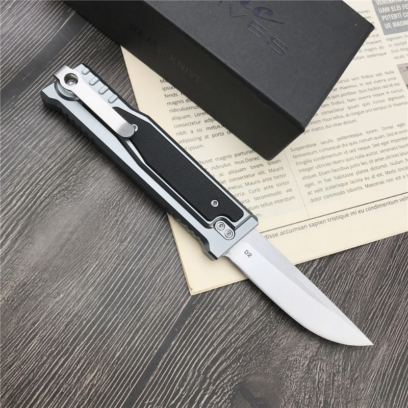 3.15 '' D2 lame T6 aluminium avec poignée incrustée G10 couteau de poche pliant Camping en plein air EDC outil auto-défense couteau tactique de survie couteaux de combat