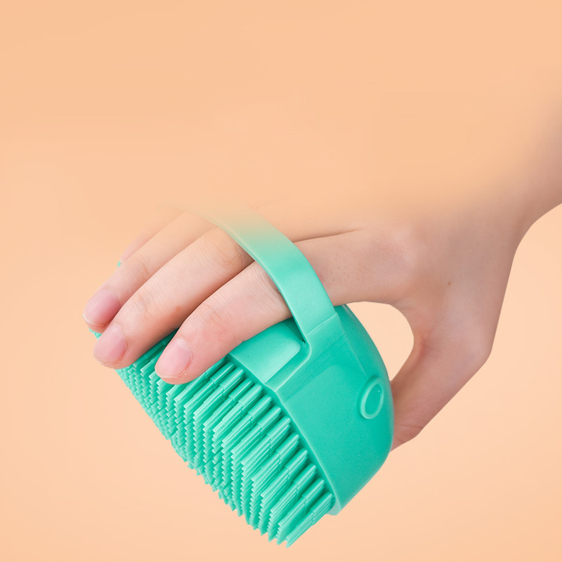 Brosse de bain pour chien en silicone souple, distributeur de shampoing pour animaux de compagnie, distributeur de massage, brosse de toilettage pour chiens et chats à poils courts et longs