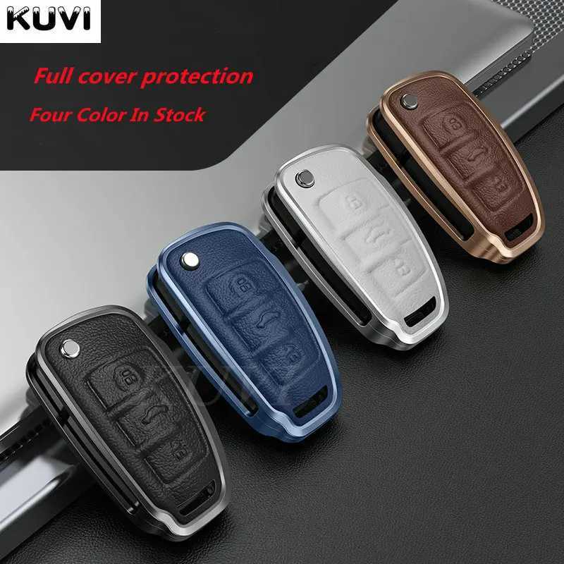 Car Key Trekking Poles Alloy Leather Car Remote Key Case Cover Protective Shell For Audi C6 R8 A1 A3 Q3 A4 A5 Q5 A6 S6 A7 B6 B7 B8 8P 8V 8L TT RS SlineL2031228